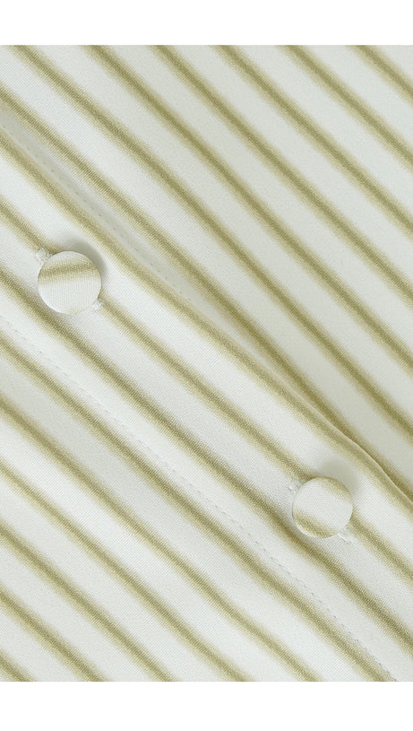 ELEGANTE ABITO LUNGO A RIGHE VERDE ACQUA