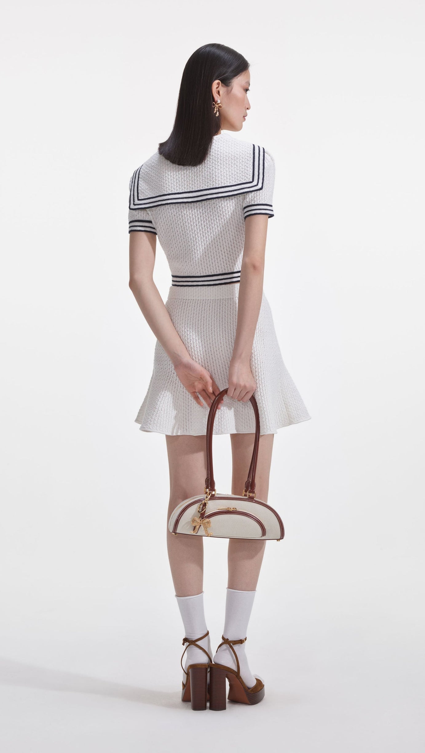 TOP IN MAGLIA BIANCA CON TEXTURE