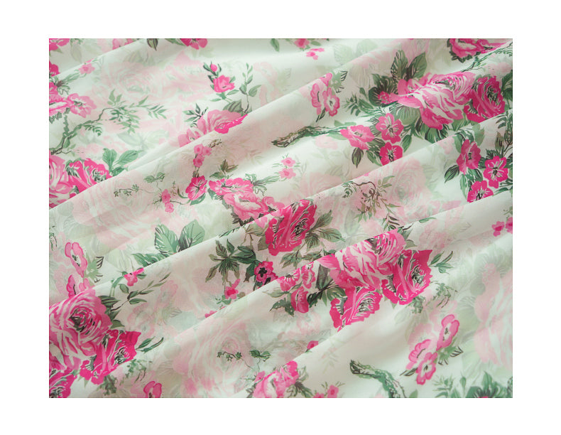 ASYMMETRIC RUFFLE FLORAL CHIFFON HOCOMAXI DRESS