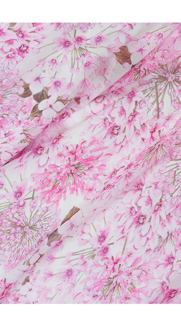 AIIZIE PINK FLORAL CHIFFON CAPE - SLEEVE MAXI DRESS - product image