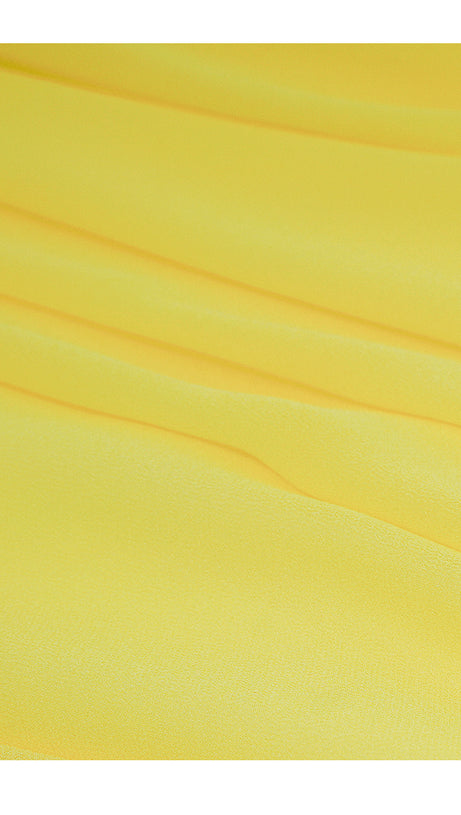 YELLOW SHEER - SLEEVED BELTED MAXI DRESS