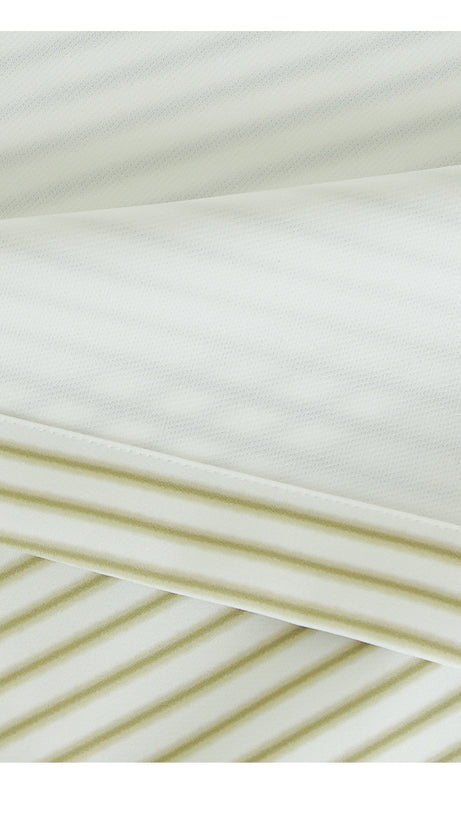 ELEGANTE ABITO LUNGO A RIGHE VERDE ACQUA