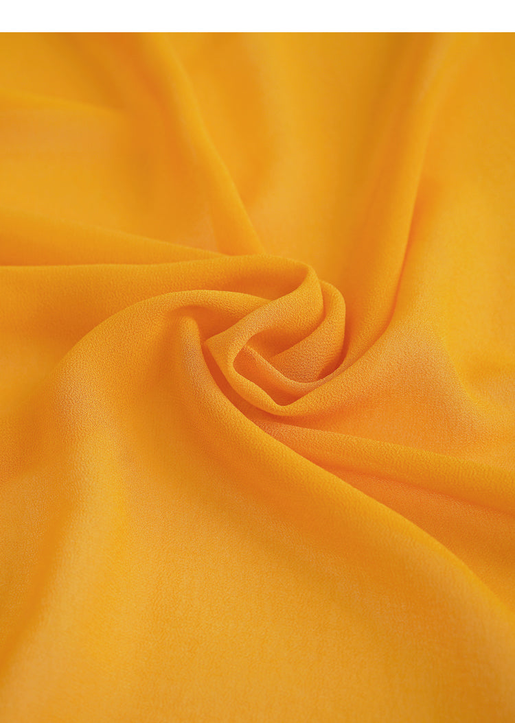 AIIZIE YELLOW OFF SHOULDER CHIFFON MAXI DRESS WITH PUFF SLEEVES - product image
