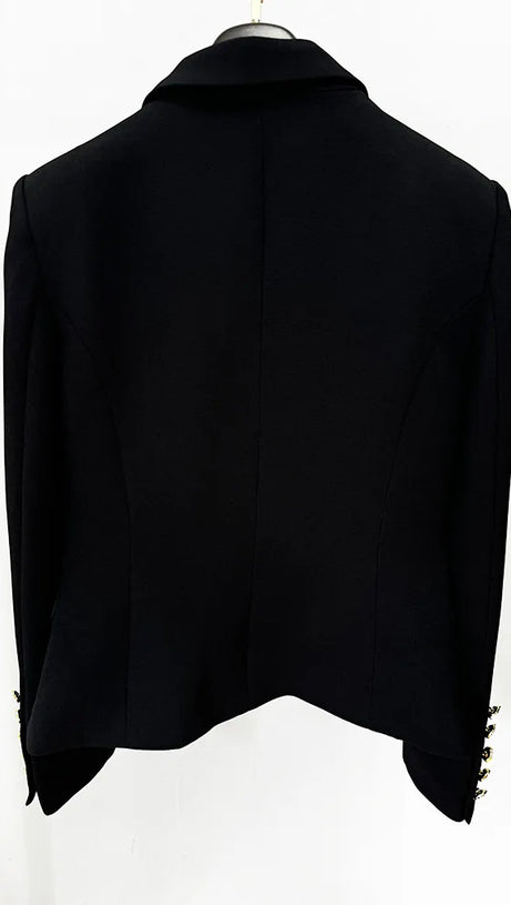 GISELLE SLIM-FIT JACKET WITH ROSES BUTTONS IN BLACK