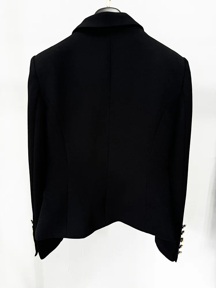 GISELLE SLIM-FIT-JACKE MIT ROSENKNÖPFEN IN SCHWARZ