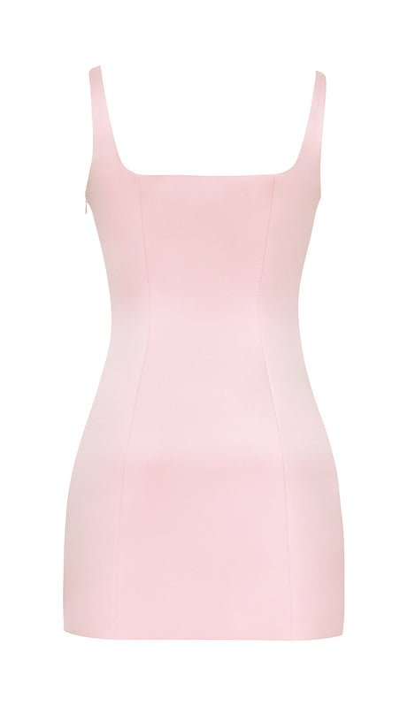 ROSE SHADOW SATIN SLEEVELESS MINI DRESS