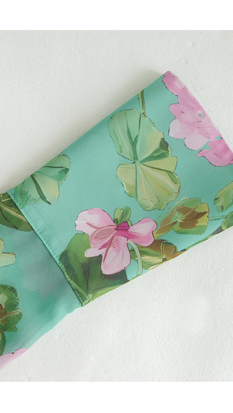 GREEN SHEER FLORAL MAXI DRESS WITH SHIRT COLLAR