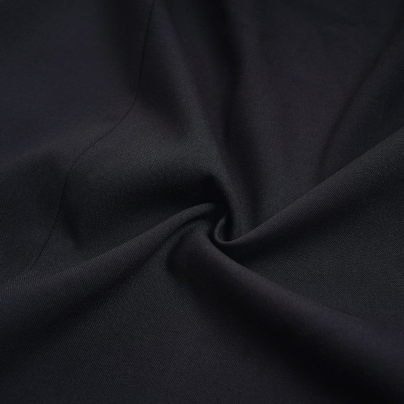 BLACK LONG TRENCH COAT  WITH DOUBLE BREASTED DESIGN