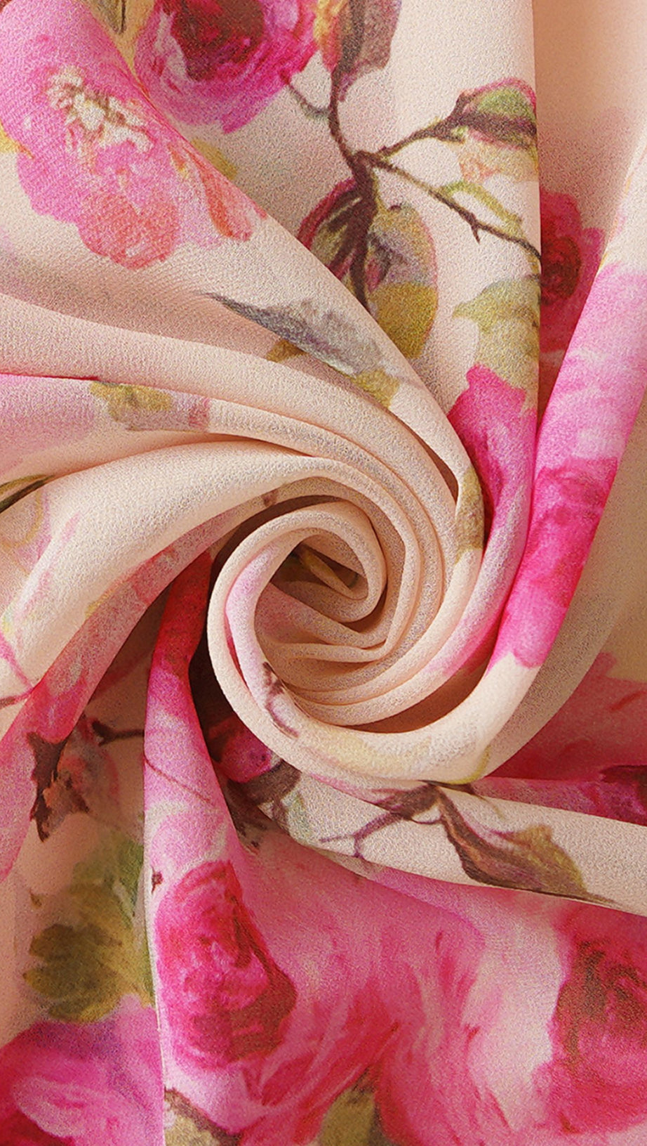 PINK FLORAL CHIFFON MAXI DRESS