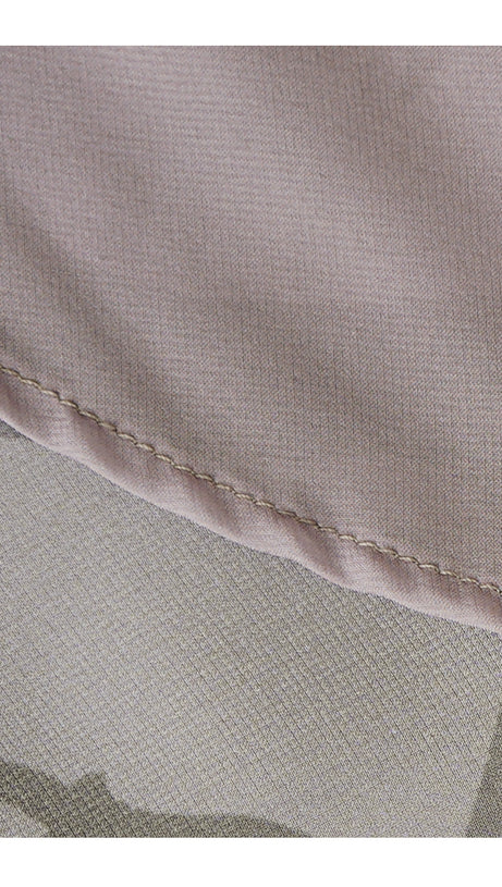 ELEGANT PRINTED MAXI DRESS WITH SHEER SLEEVES AND TIE - WAIST