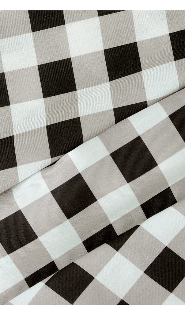 AIIZIE BLACK AND WHITE CHECKERED SHIRT DRESS WITH BELT - product image
