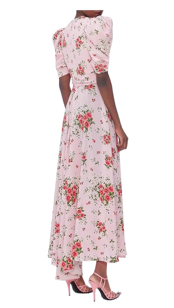 AIIZIE PINK IRREGULAR FLORAL MAXI DRESS - product image