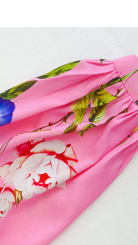 CHARMING PINK FLORAL MAXI DRESS