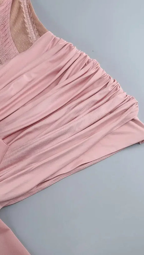 CORSET LACE MINI DRESS IN PINK