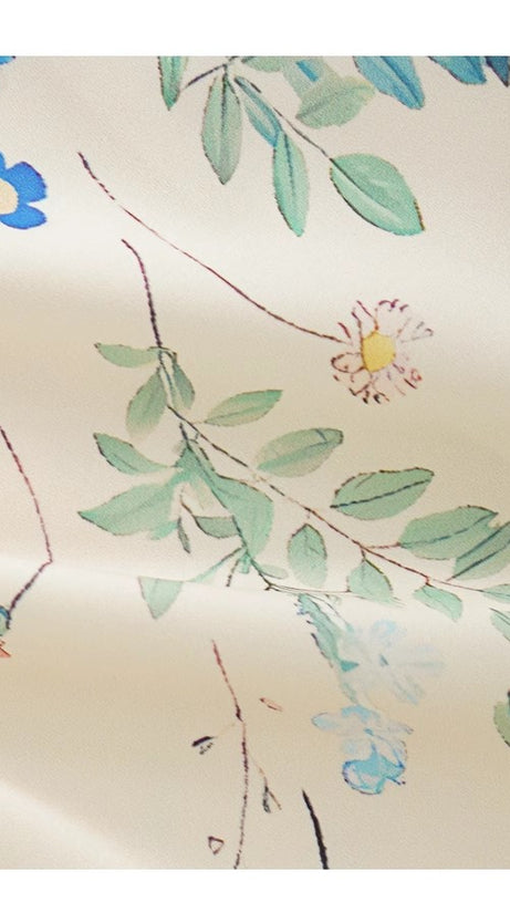 Wickel-Jumpsuit mit Blumenmuster, langen Ärmeln und Taillengürtel 