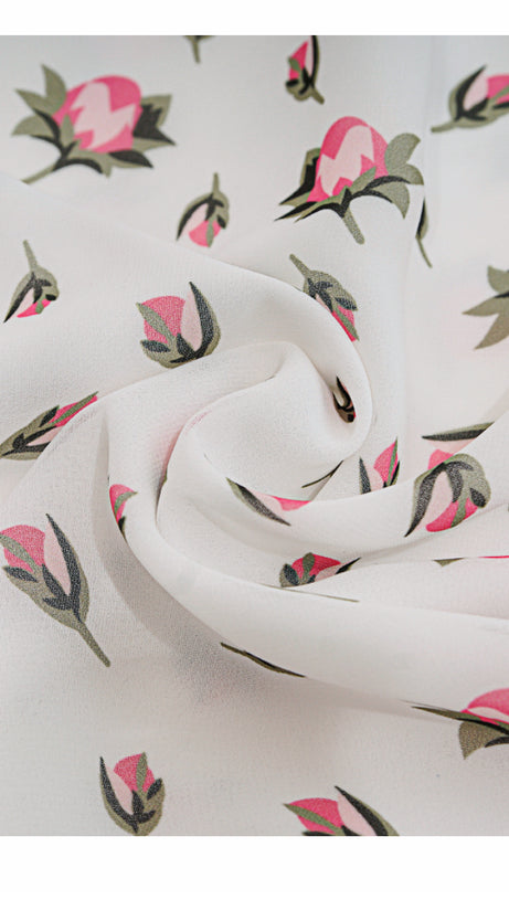 WHITE FLORAL RUFFLED MAXI DRESS WITH SQUARE NECKLINE