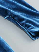 Gianni One Shoulder Velvet Cutout Maxi Dress