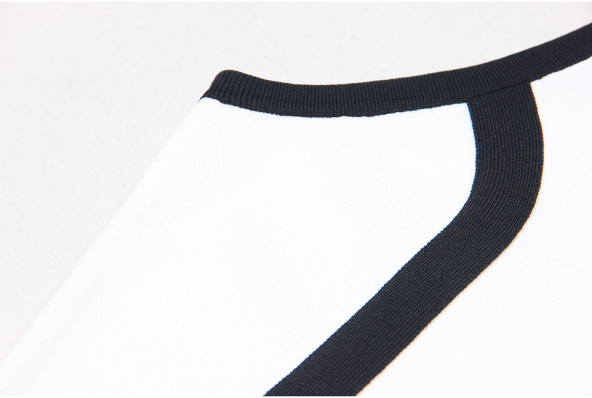 FLOWER KNITTED MINI DRESS IN WHITE