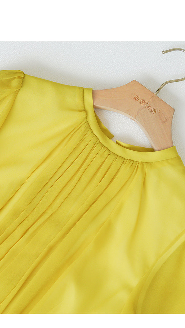 AIIZIE NICHE GRADIENT YELLOW LONG MAXI DRESS - product image