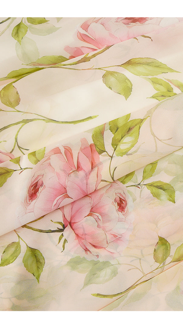 AIIZIE FLORAL PRINT WRAP V - NECK CHIFFON MAXI DRESS - product image