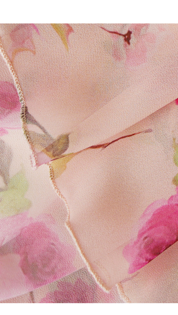 AIIZIE PINK FLORAL CHIFFON MAXI DRESS - product image