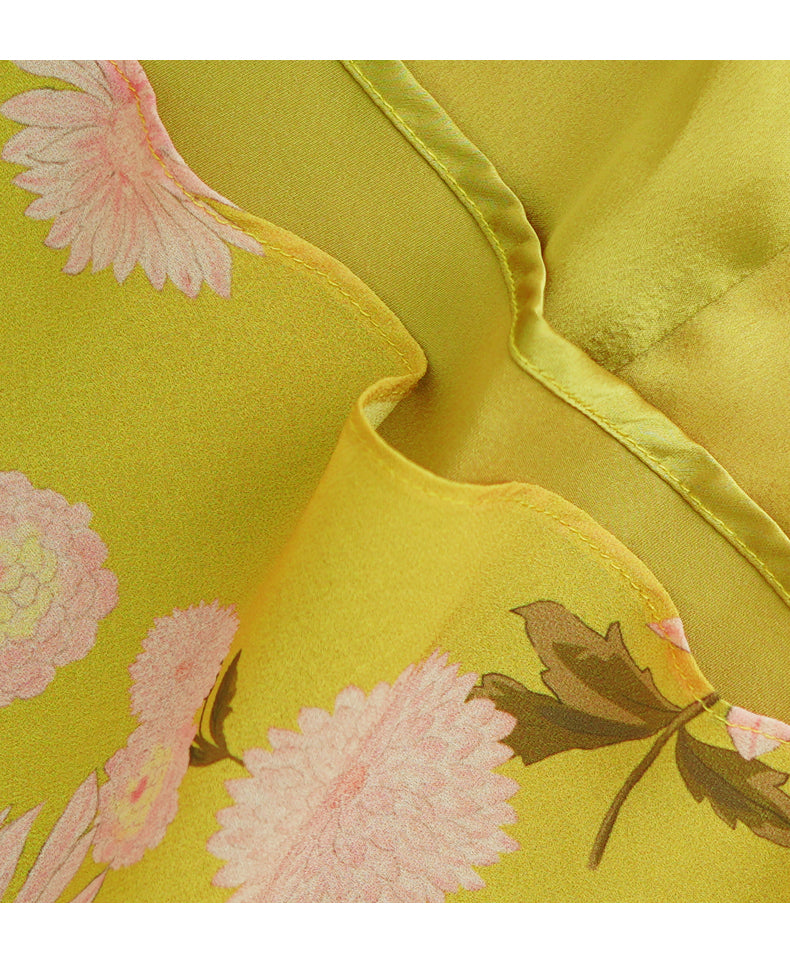 AIIZIE YELLOW FLORAL MAXI DRESS WITH FLOWY SLEEVES AND BELTED WAIST - product image