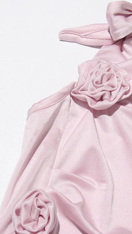 Halbformales Midikleid „Eileen Pink“ mit 3D-Blumen