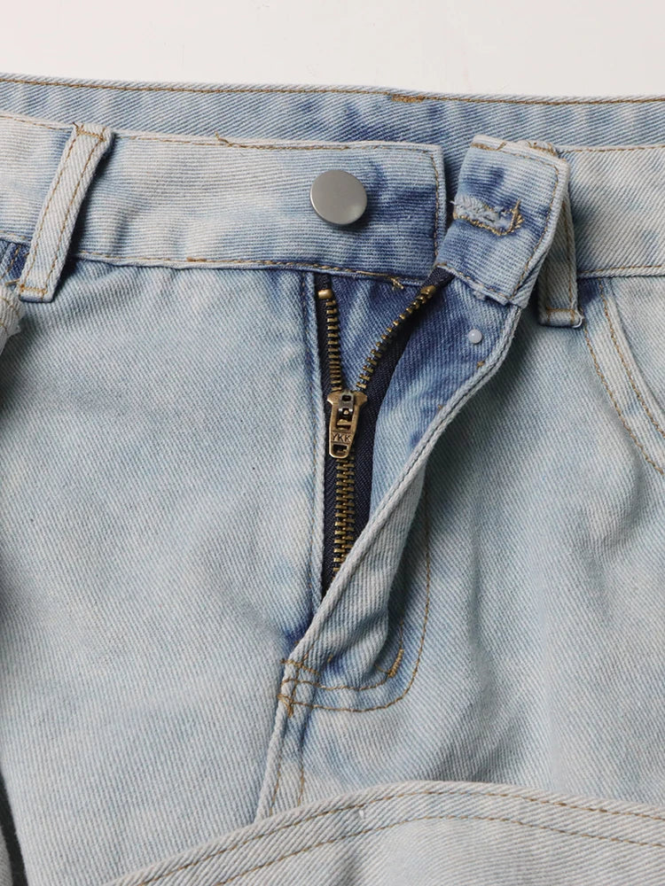ERIN JEANSROCK MIT SAURE-WASH-RÜSCHEN