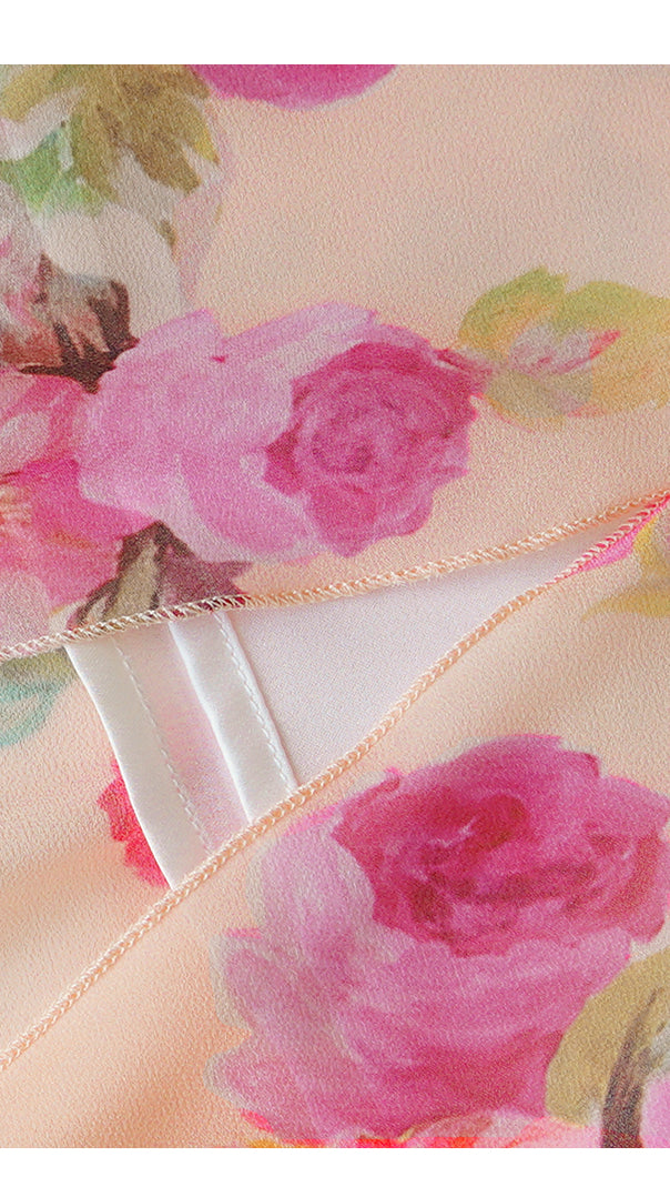 AIIZIE PINK FLORAL CHIFFON MAXI DRESS - product image