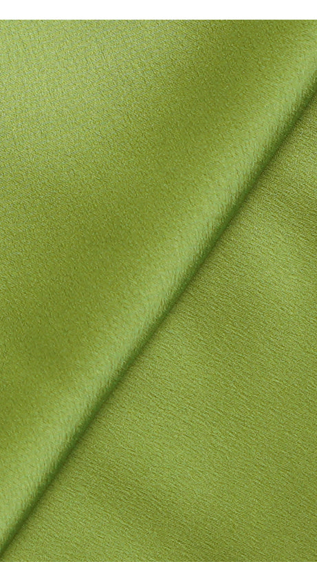 GREEN CHIFFON MAXI DRESS WITH YELLOW BELT AND SHEER SLEEVES