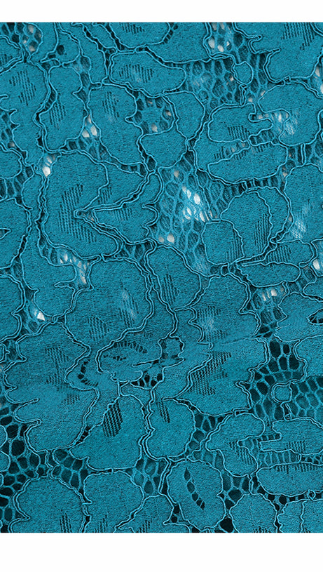 ABITO LUNGO IN PIZZO OTTANIO CON CINTURA E COLLETTO