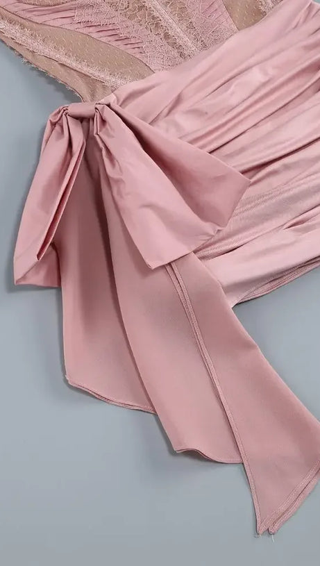 CORSET LACE MINI DRESS IN PINK