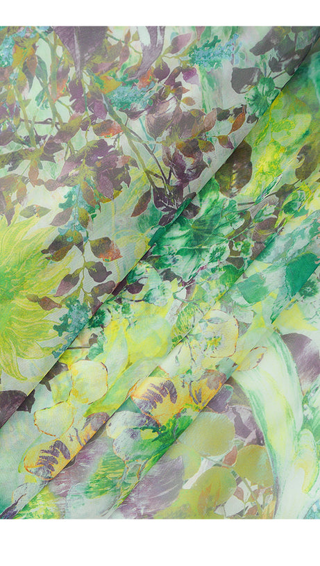 WATERCOLOR FLORAL CHIFFON SLEEVELESS HOCO MAXI DRESS