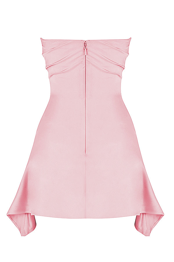 AIIZIE PINK DRAPED STRAPLESS MINI DRESS - product image