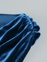 Gianni One Shoulder Velvet Cutout Maxi Dress
