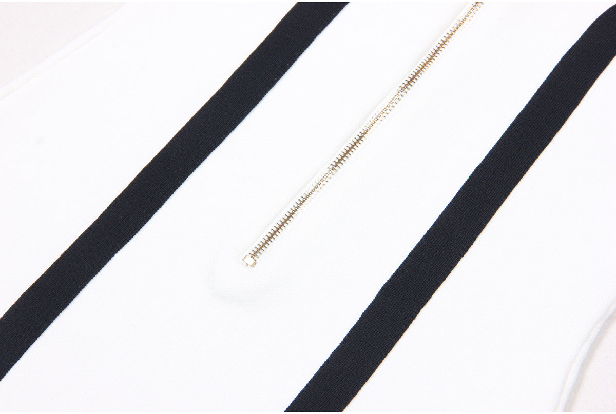 FLOWER KNITTED MINI DRESS IN WHITE