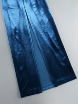 Gianni One Shoulder Velvet Cutout Maxi Dress