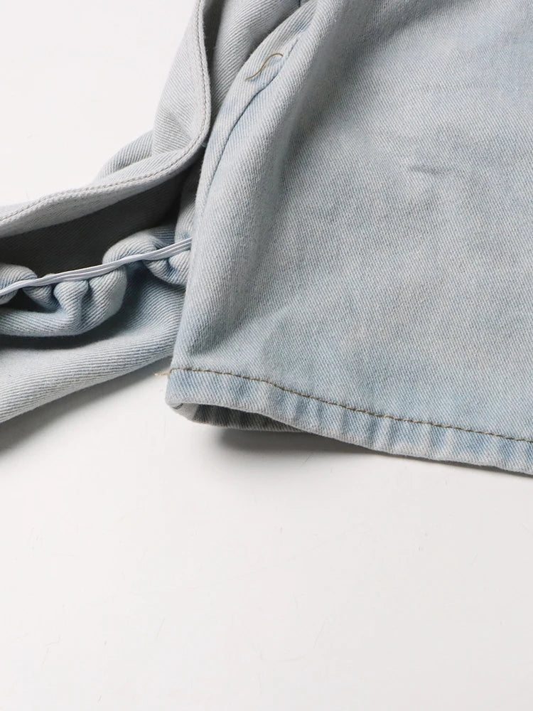 ERIN JEANSROCK MIT SAURE-WASH-RÜSCHEN