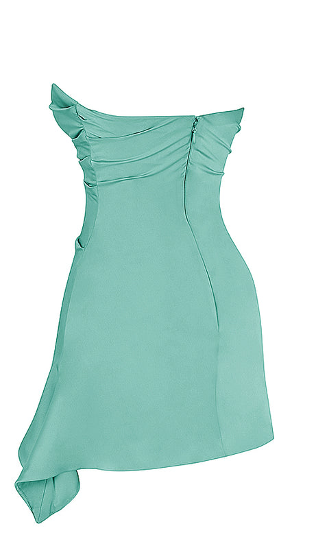 MINI ABITO DRAPPEGGIATO SENZA SPALLINE JADE