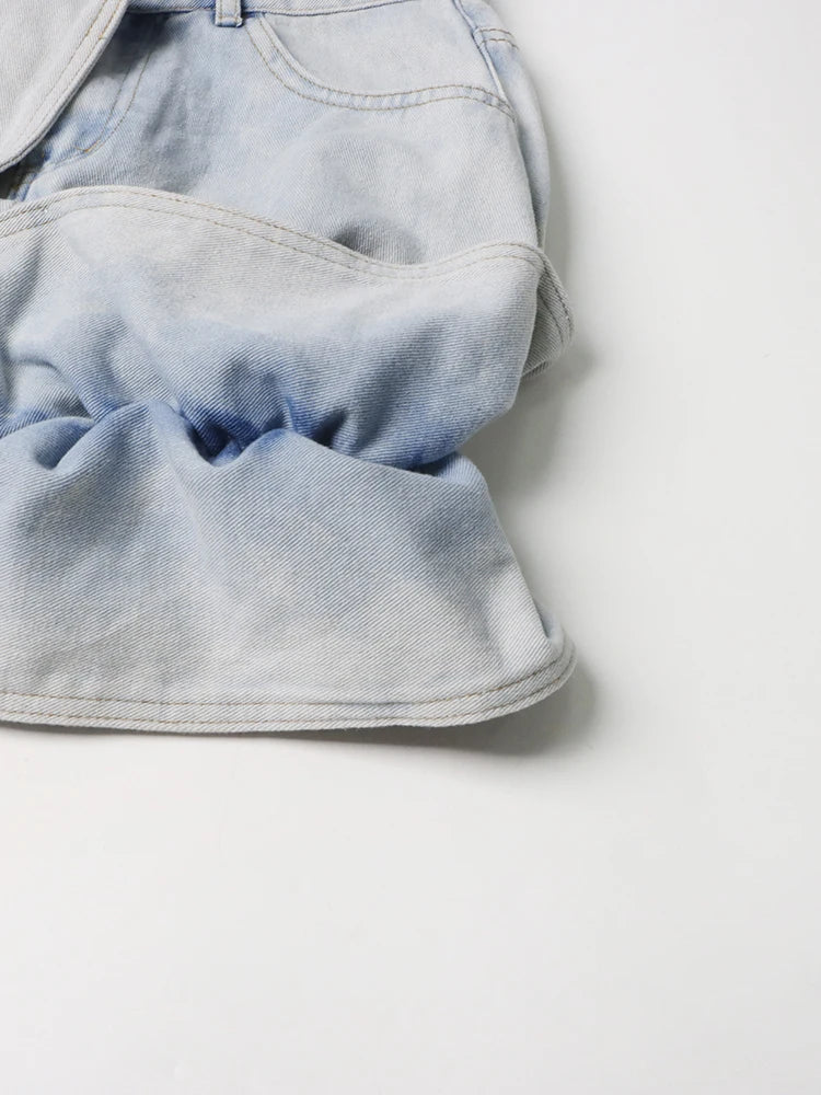 ERIN JEANSROCK MIT SAURE-WASH-RÜSCHEN