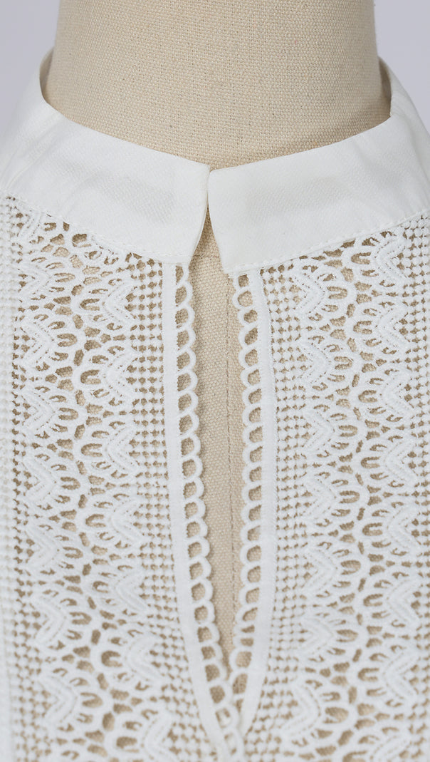 AIIZIE WHITE LACE - TRIMMED TIERED FALL DRESS - product image