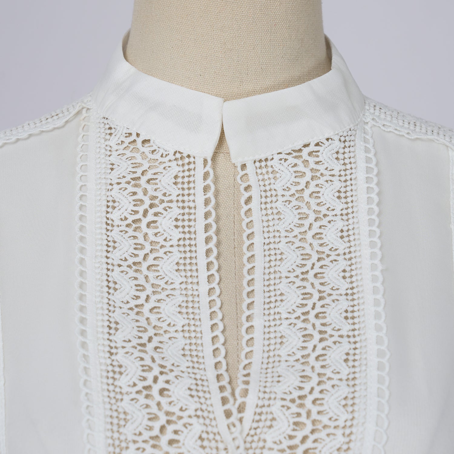 White Lace - Trimmed Tiered Fall Dress