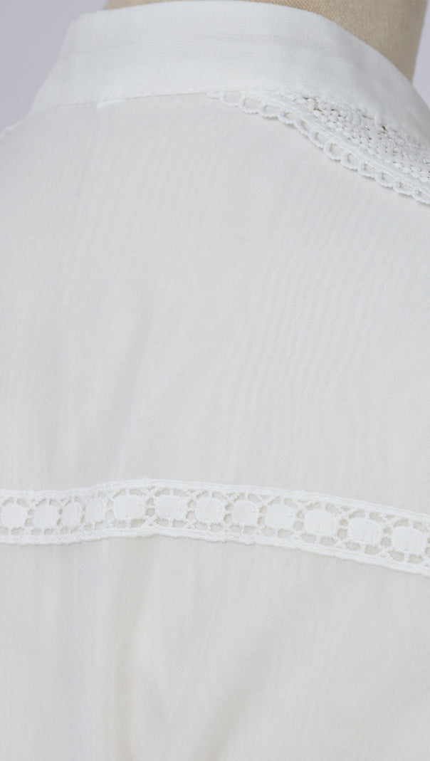 AIIZIE WHITE LACE - TRIMMED TIERED FALL DRESS - product image