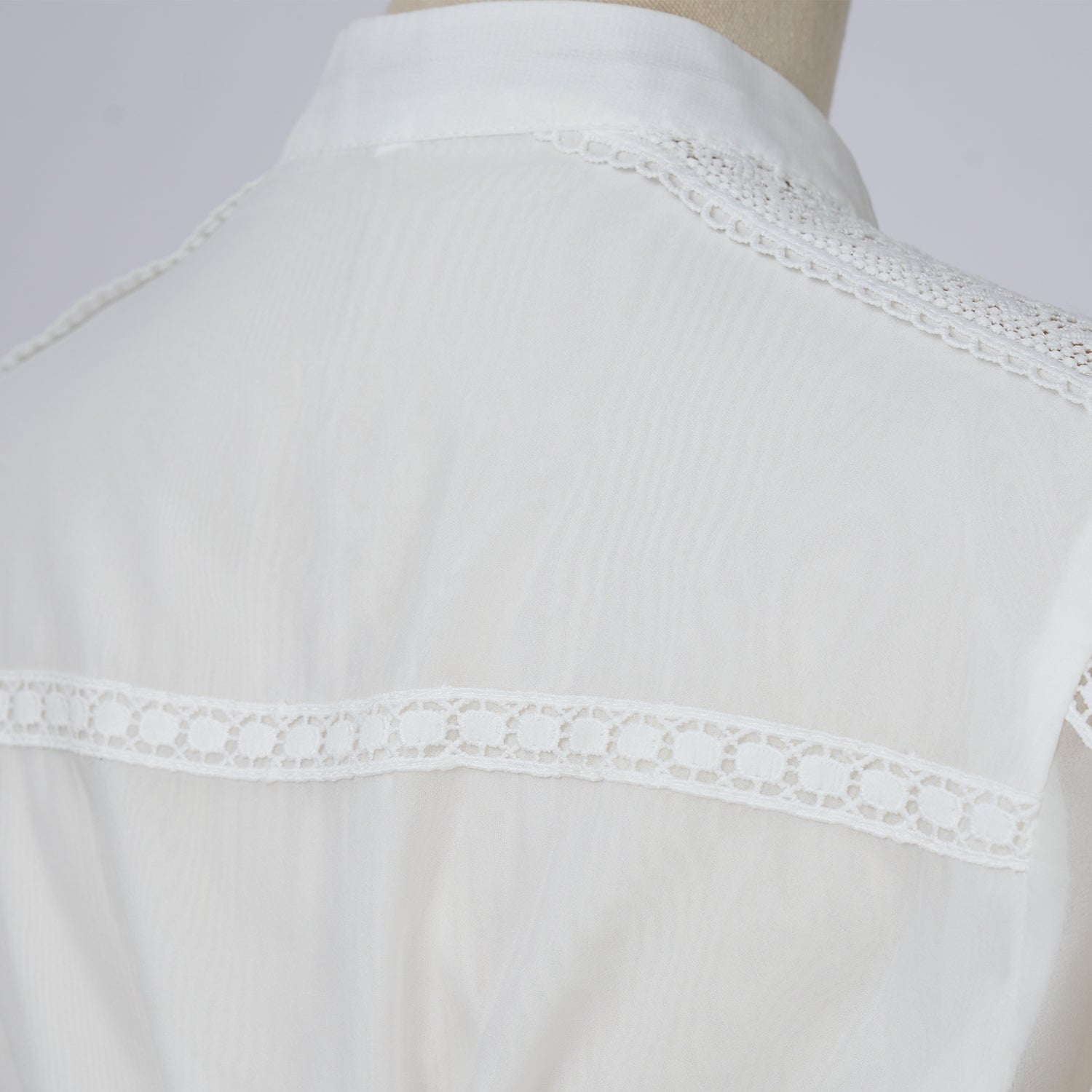 White Lace - Trimmed Tiered Fall Dress