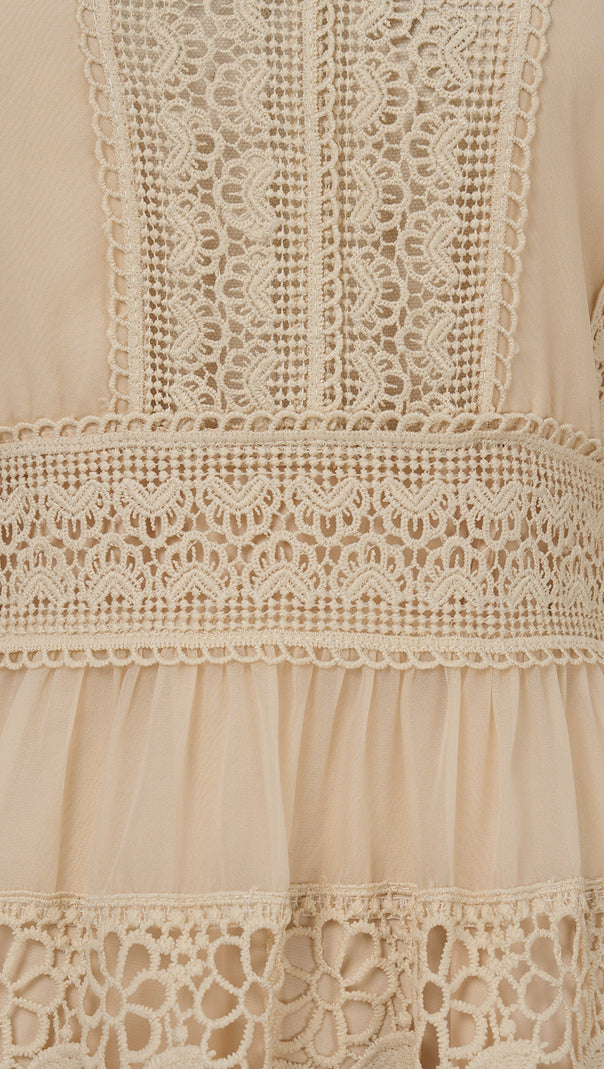 AIIZIE APRICOT LACE - TRIMMED TIERED FALL DRESS - product image