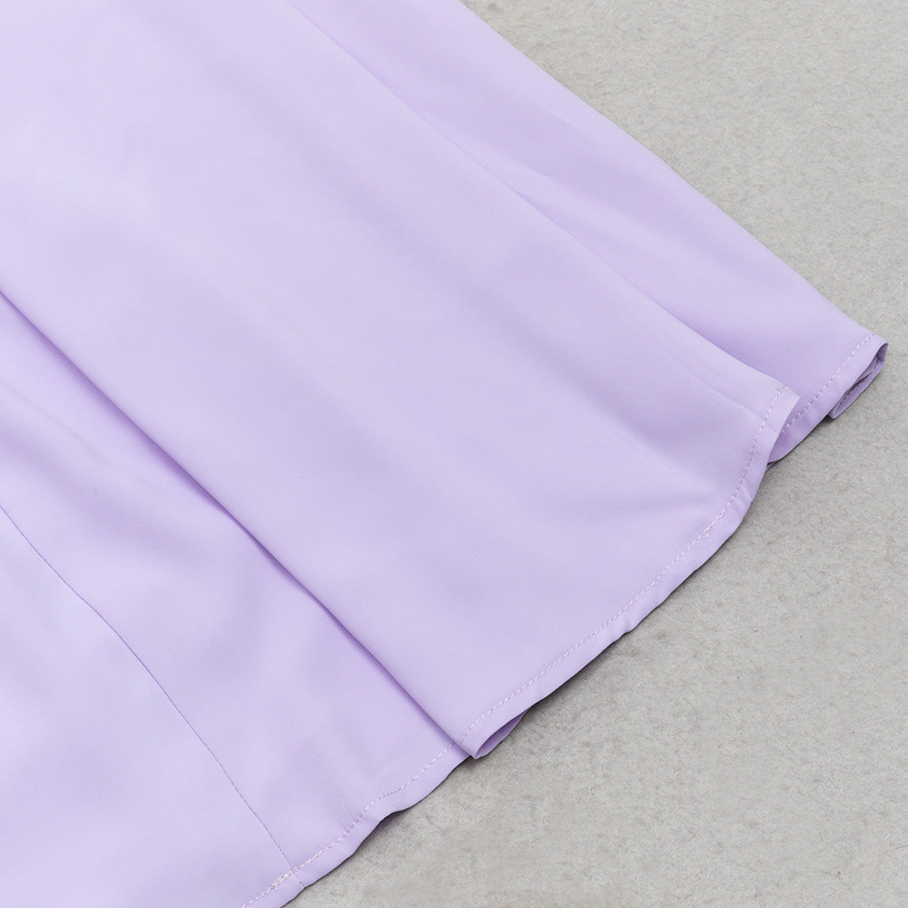 ONE SHOULDER RUFFLE TRIM DRESS IN PURPLE