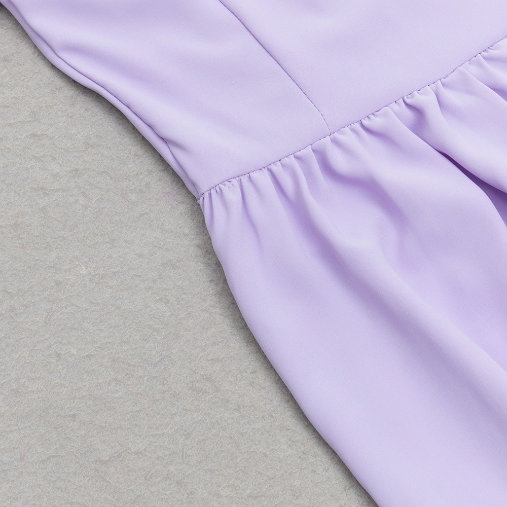 AIIZIE ONE SHOULDER RUFFLE TRIM DRESS IN PURPLE - product image