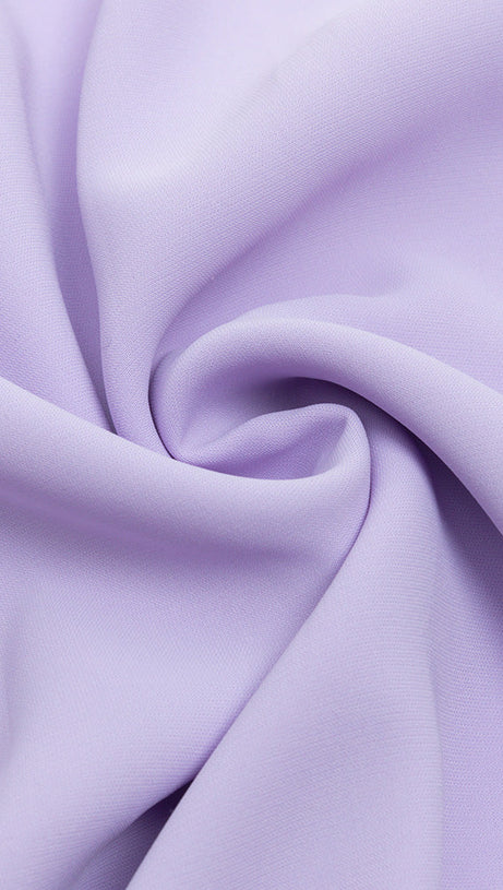 ONE SHOULDER RUFFLE TRIM DRESS IN PURPLE