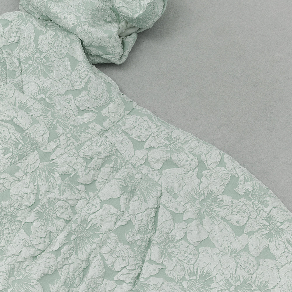 AIIZIE GREEN SWEETHEART NECK PUFF SLEEVE SPLIT THIGH DRESS - product image
