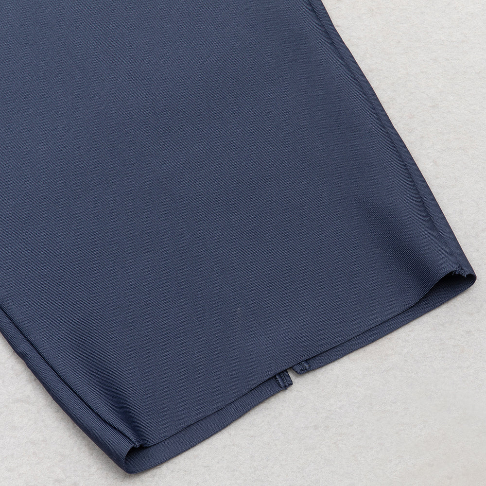 AIIZIE DRAPED BARDOT MAXI DRESS IN NAVY BLUE - product image
